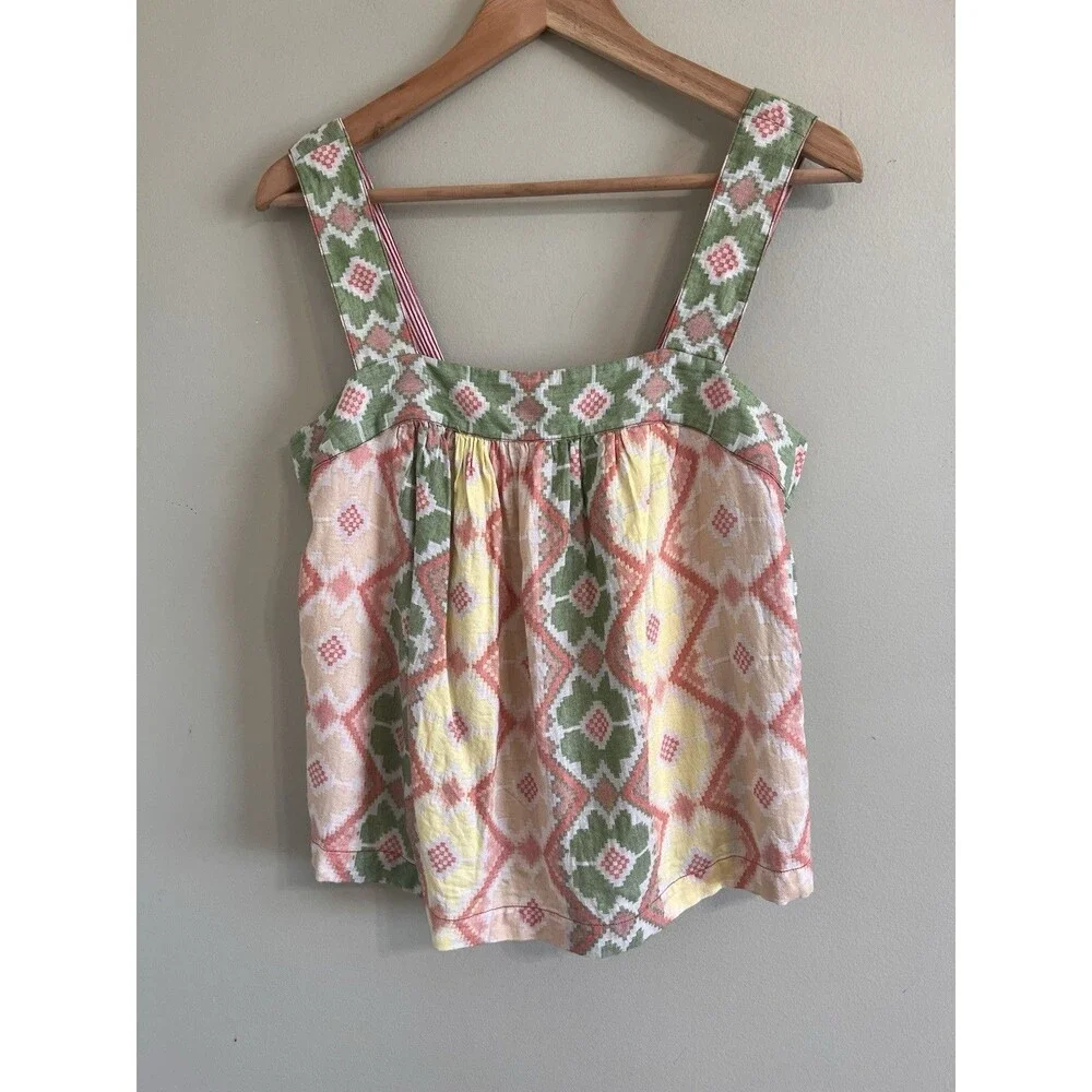 Anthropologie Marta Cropped Swing Tank Women Square Neck Size Small - Picture 3 of 9